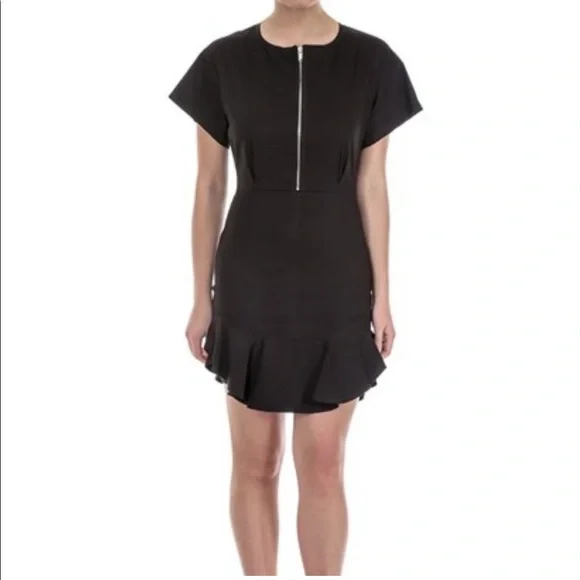 Isabel Marant Black Zip Front Fluted Dress - Picture 4 of 10